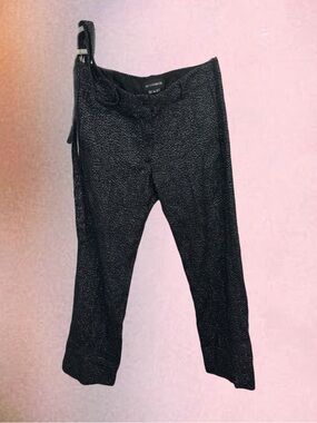Ann Demeulemeester Silver Flocked Black Wool Trousers – Size 40